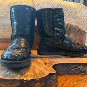 UGG Black Sequin Mid-Calf Boots